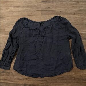 Banana Republic Midnight Blue Peasant Blouse